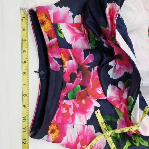 Miss Kim Junior Skirt Floral Pink Blue Size Medium Length 18" Made In USA Zip - Picture 5 of 8